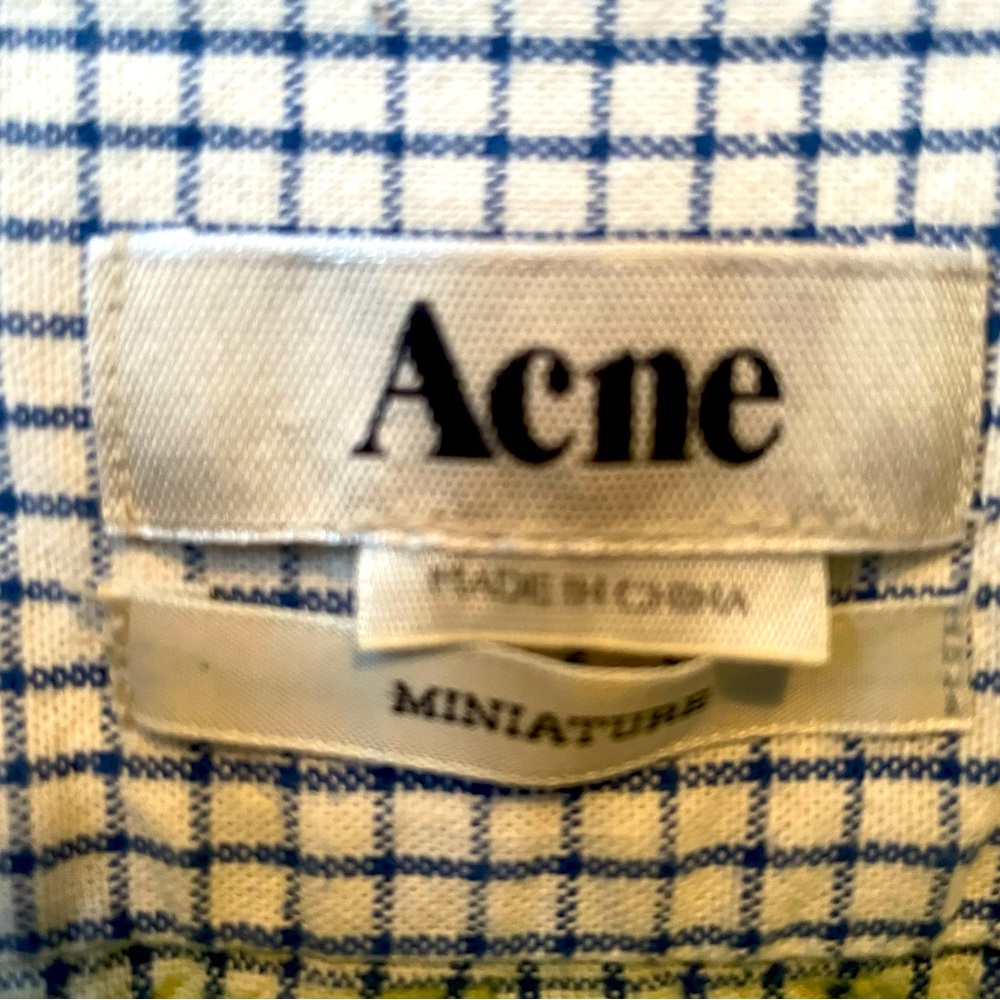 Acne Miniature Mini Button Check Shirt